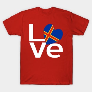 Red Aaland Islands Love in White T-Shirt